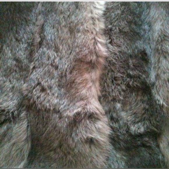 Long Gray Rabbit Fur Coat - Picture 9 of 13